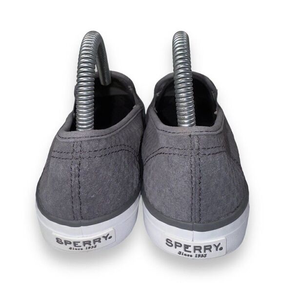 Sperry Seaside Emboss Suede Slip-on Sneakers Grey STS82596 Women's 6.5 - Picture 5 of 11